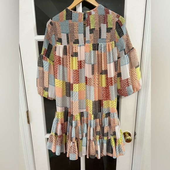 Cinq à Sept Patchwork Billowed Sleeve Rika Dress - Size 4 - NWT - Picture 5 of 10